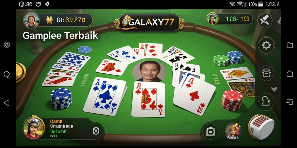 Tampilan menarik gameplay Gaple di GALAXY77.